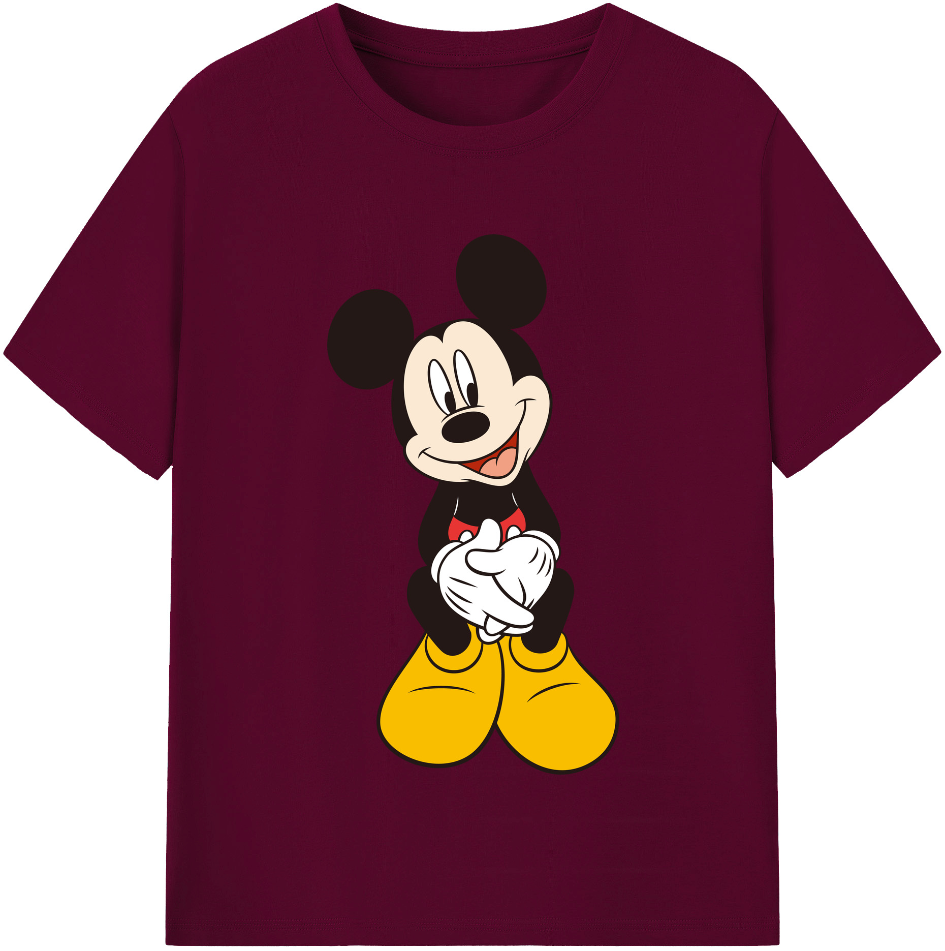 （画像用） ミッキーマウス Mickey Mouse レディースカジュアルプリントTシャツ（綿100％）